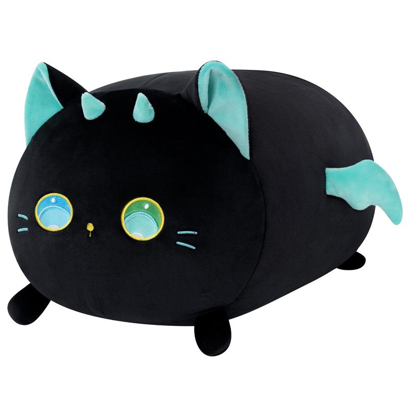 MeWaii Cute Fluffy Family Big-eyed cat Plush Pillow, Kawaii Plushies Big-eyed cat Stuffed Toy,  Soft Squishy Cuddle Pillow Birthday Gifts Halloween Christmas Gift for Girls Boys