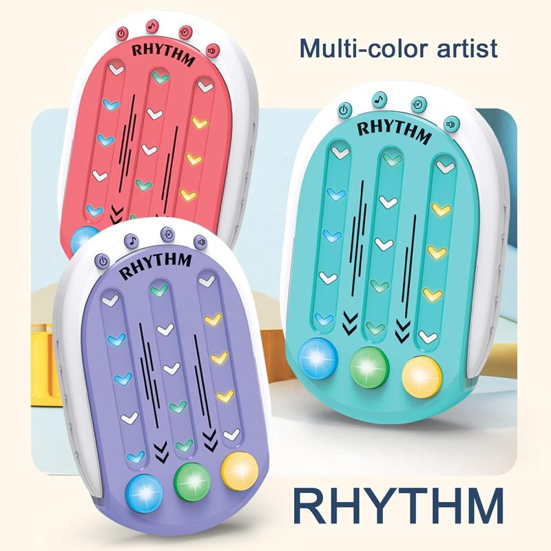 Handheld Rhythm Game – Interactive Beat Matching Toy with LED Lights, Fast-Paced Button Press Challenge, Fun for Family, Kids & Adults, Musical Fidget Game