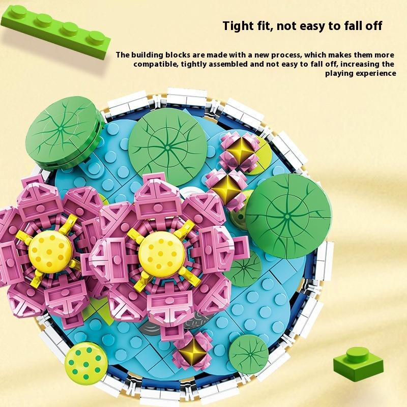 Building Blocks Flower Pot Small Particles Building Blocks Flower Puzzle Toy Assembled Building Blocks Small Ornaments Gifts buildingsets small building flower bouquet blocks building set