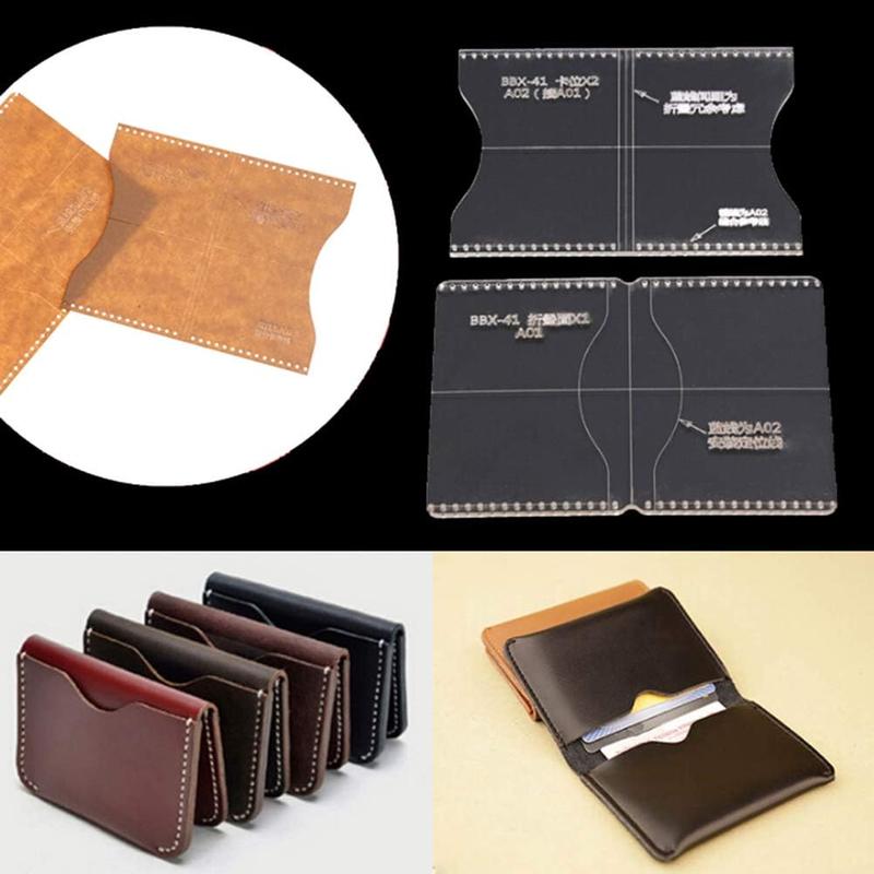 DIY Wallet Leather Acrylic Templates Clear Keychains Pattern Stencils Leather Keychain Crafts Key Ring Leather Craft DIY Tool for Leather Craft Quilting Sewing Tool,Leather Templates for Bags,5 Pack