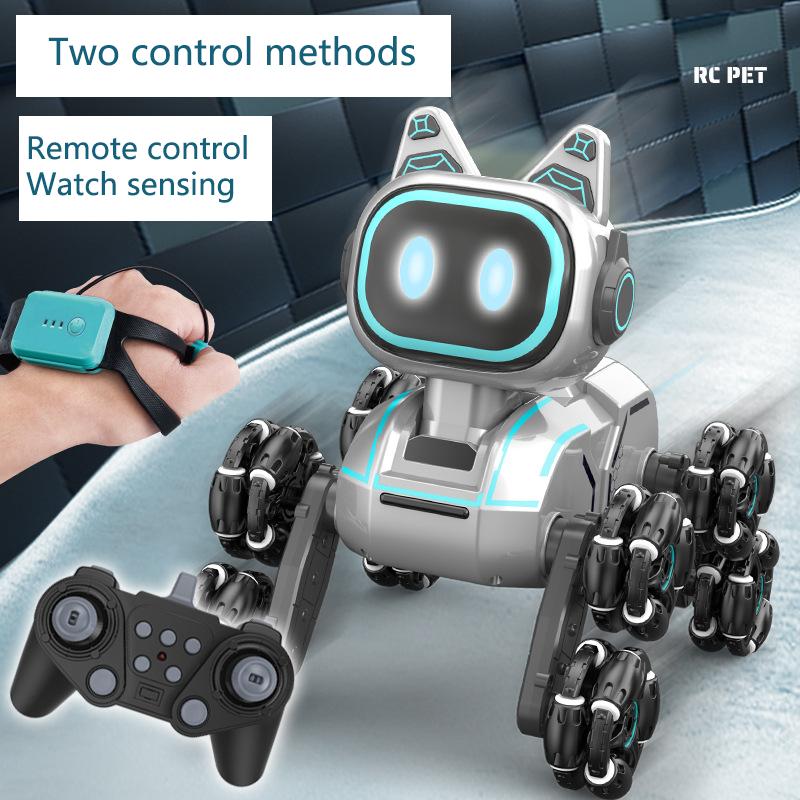 New remote-controlled car eight wheel stunt mechanical dog intelligent sensing robot children's electronic pet dog toy