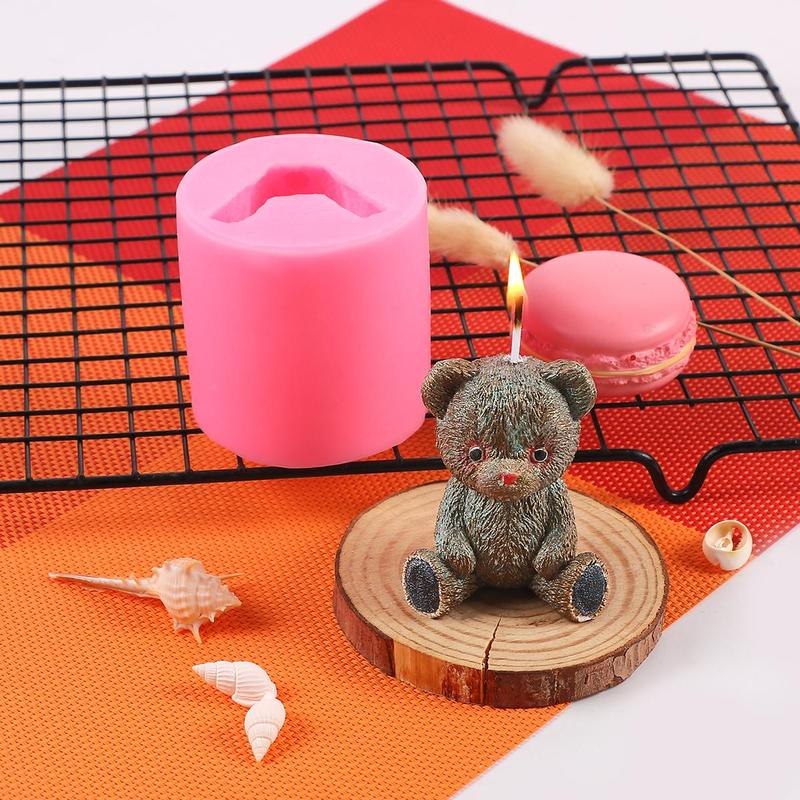 Silicone Bear Shaped Candle Mold, 1 Count DIY Candle Making Mold, Handmade Mold For Home Decoration