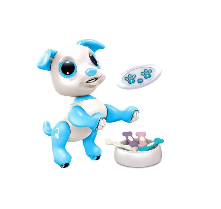 Robo Pets Robot Dog Toy for Girls and Boys - Remote Control Robot Toy Puppy with LEDs, Sound FX, Interactive Hand Motion Gestures, STEM Toy Program Treats, Dancing and Walking RC Robot for Kids (Blue)