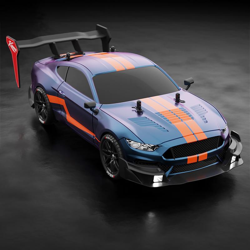 High Speed Drift Car, Wireless Remote Control Four-wheel Drive Power, High-brightness LED Headlights, Anti-collision PVC Stretch Car Shell, Racing Car Easy to Control, No-darkness Passion Competition Car