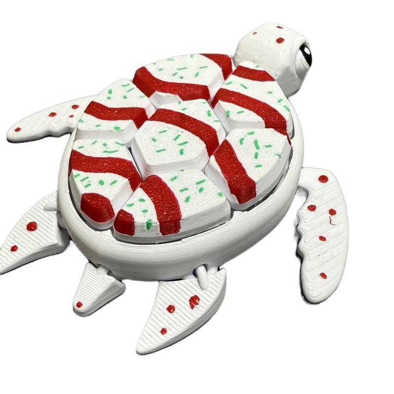 Turtle Fidget Clickers - 6 Clickable Buttons - Gingerbread and Snack Cake Variations - Stress Relief Figure