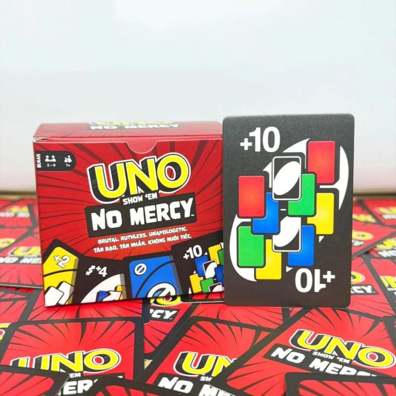 UNO NOMERCY Card Game Upgrade, Newest Upgrade Version UNO +100 Show 'Em No Mercy, 194-card UNO Family Night Party Card Game, Gift For Friends, Family