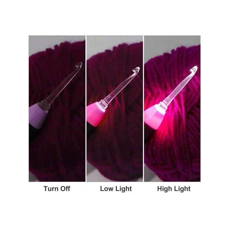 Emotional Comfort Heals The Heart Lighted Crochet Hooks Set - 11 Sizes Light Up Crochet Hooks with Case, Rechargeable Crochet Hook with Light,2.5mm To 8mm