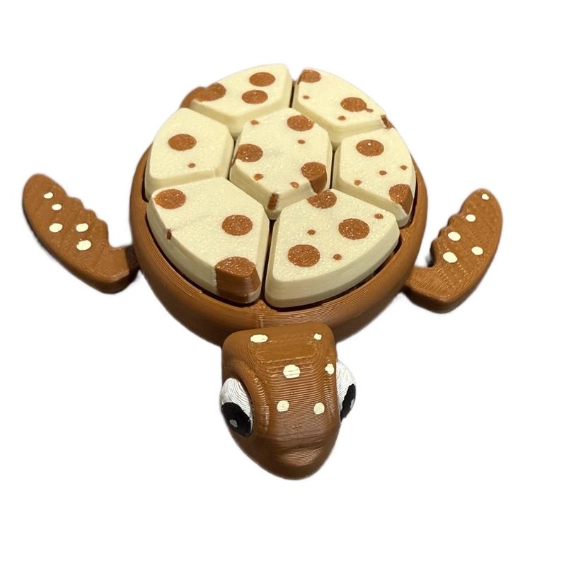 Turtle Fidget Clickers - 6 Clickable Buttons - Gingerbread and Snack Cake Variations - Stress Relief Figure