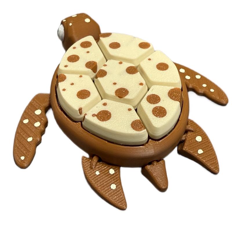 Turtle Fidget Clickers - 6 Clickable Buttons - Gingerbread and Snack Cake Variations - Stress Relief Figure