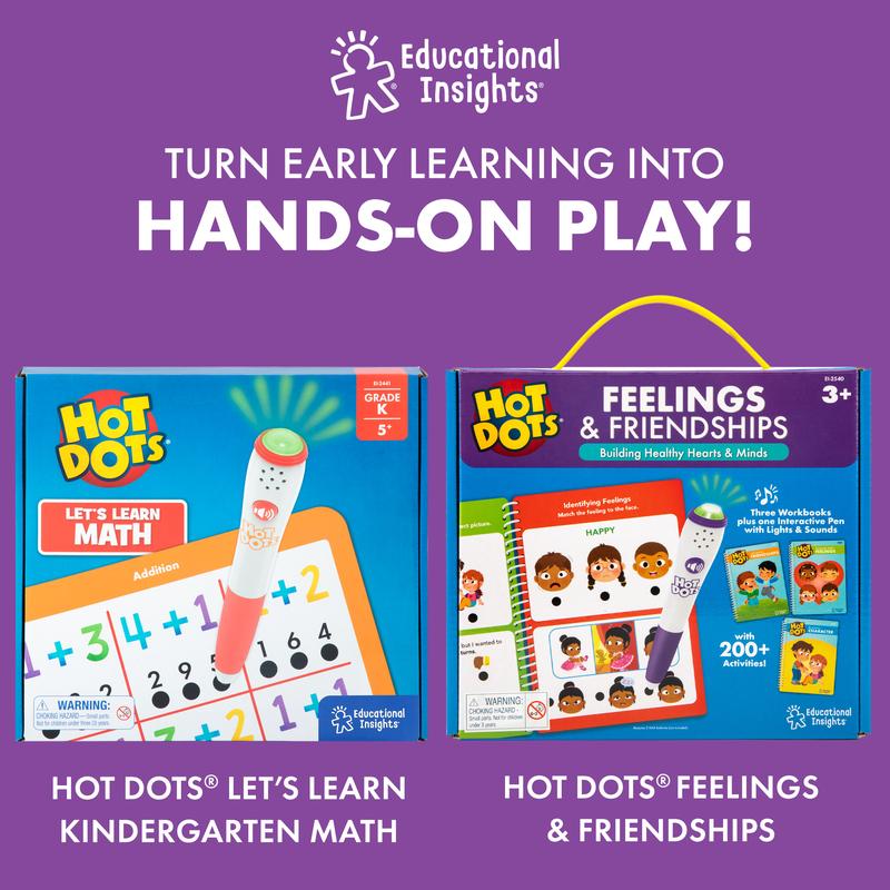 Educational Insights Hot Dots Let's Learn Kindergarten Reading - Learn Spelling & Reading Workbook with Interactive Pen, Ages 5+