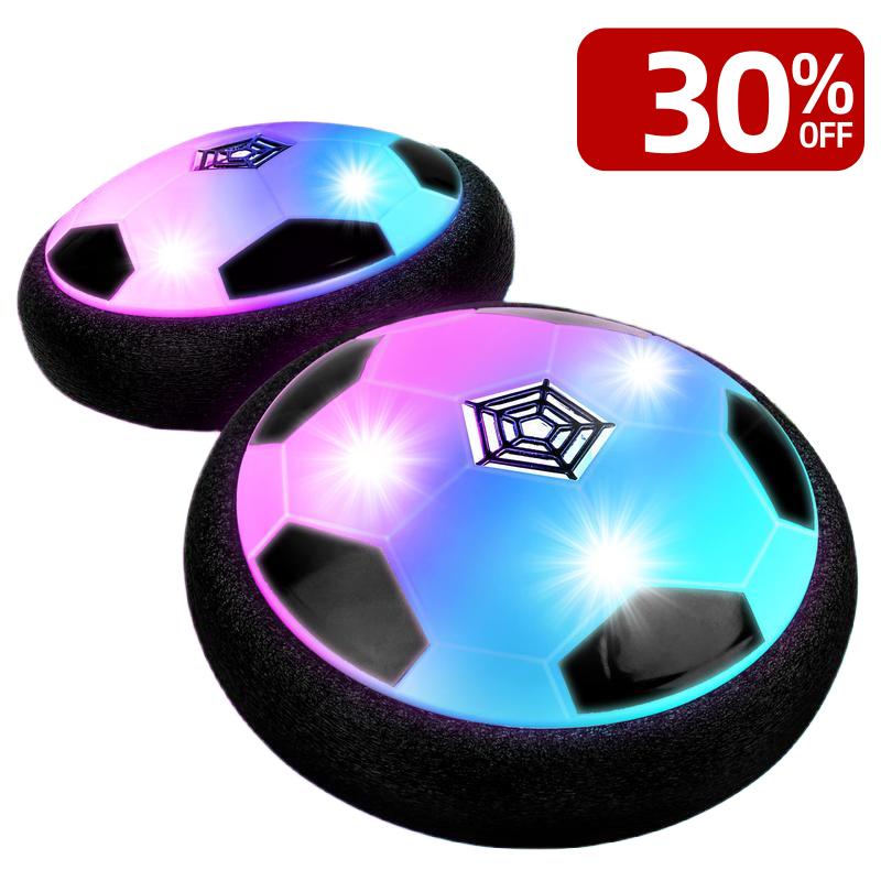 Two Pieces Indoor Hover Soccer Ball Game - LED Light Up Floating Ball for Kids, Perfect Birthday Present