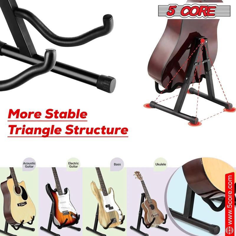 Guitar Stand Floor Adjustable Heavy Duty A Frame Universal Folding Acoustic Electric Bass Mandolin Banjo Violin Holder Stands For On Stage Studio