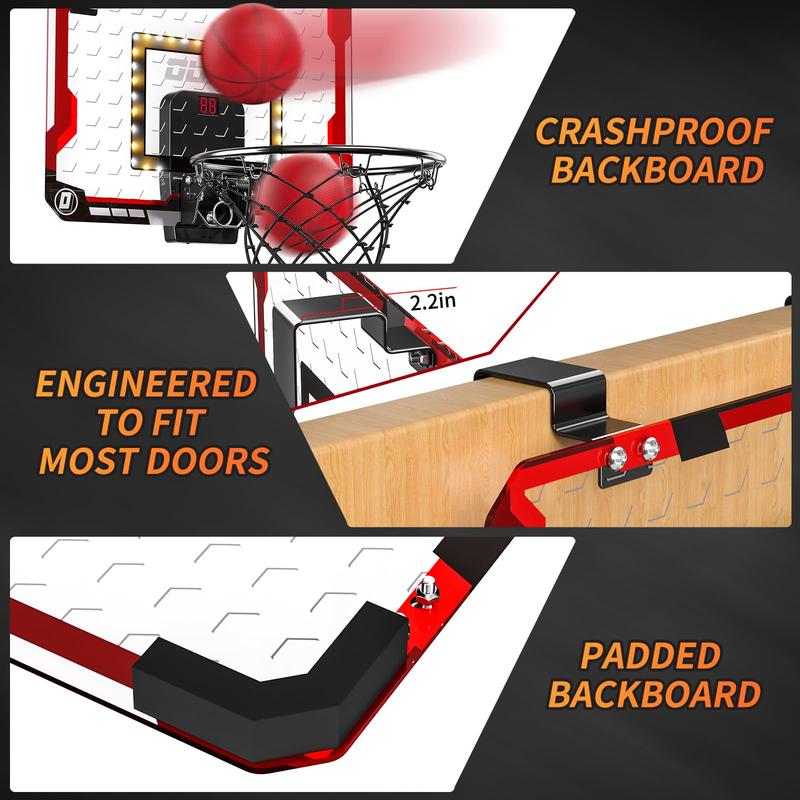 Indoor Basketball Hoop , Door Room Basketball Hoop with  Scoreboard, Mini Basketball Hoop with 4 Balls, Basketball Toys