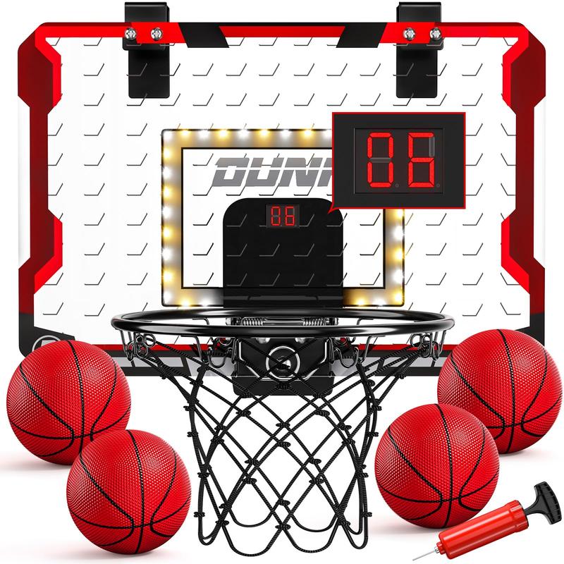 Indoor Basketball Hoop , Door Room Basketball Hoop with  Scoreboard, Mini Basketball Hoop with 4 Balls, Basketball Toys