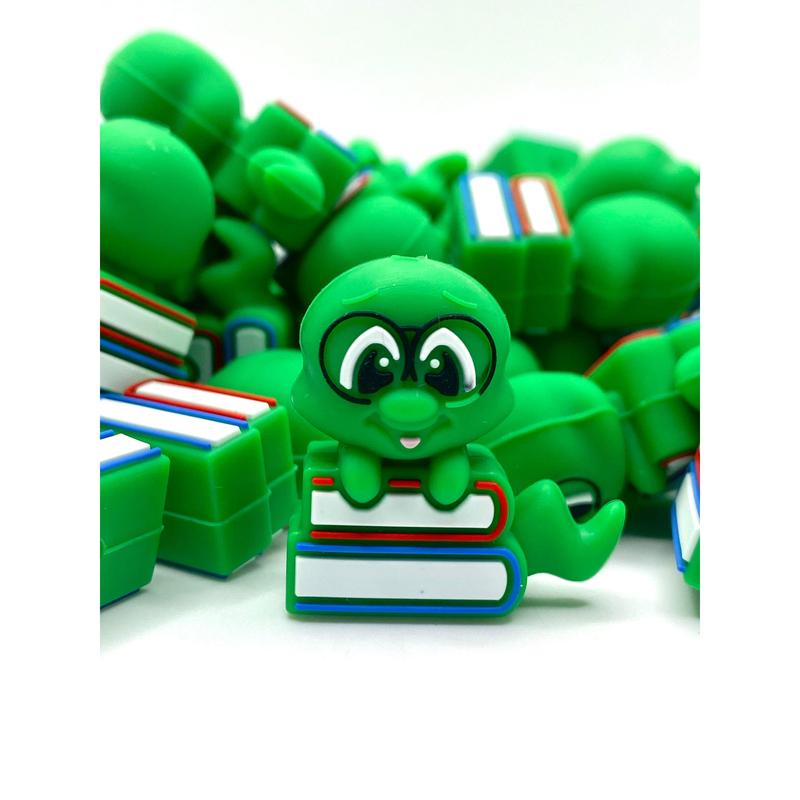 Professional Bookworm 3D Silicone Focal Beads