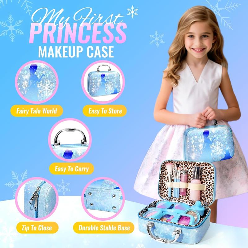 Pretend Makeup for Toddlers, Fake Play Makeup for Little Girls, Frozen Toy Makeup Set for Girls, Birthday Christmas Princess Gifts Toddler Girl Toys Age 3 4 5 6 7 8 (Not Real Makeup)