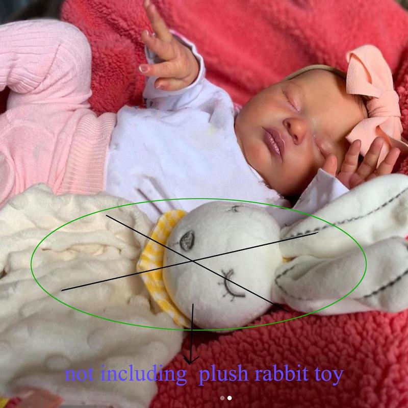 Realistic Soft Silicone Sleeping Reborn Baby Doll, Cute Newborn Doll with 3D-painting Skin and Vascular Vein & Accessories, Child Birthday Gift, Christmas Gift