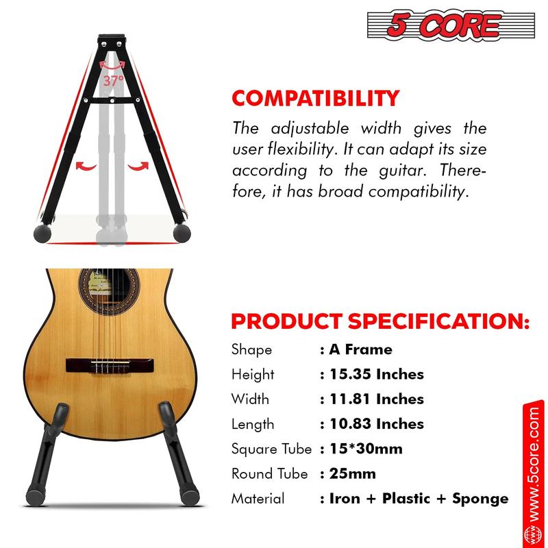 Guitar Stand Floor Adjustable Heavy Duty A Frame Universal Folding Acoustic Electric Bass Mandolin Banjo Violin Holder Stands For On Stage Studio