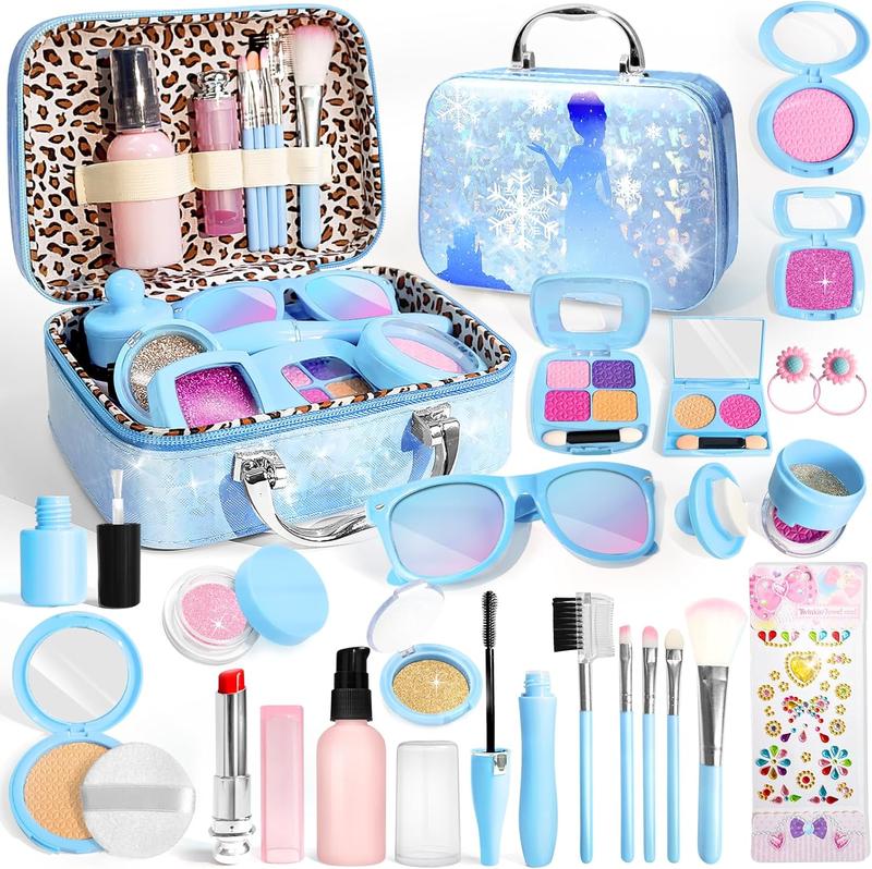 Pretend Makeup for Toddlers, Fake Play Makeup for Little Girls, Frozen Toy Makeup Set for Girls, Birthday Christmas Princess Gifts Toddler Girl Toys Age 3 4 5 6 7 8 (Not Real Makeup)