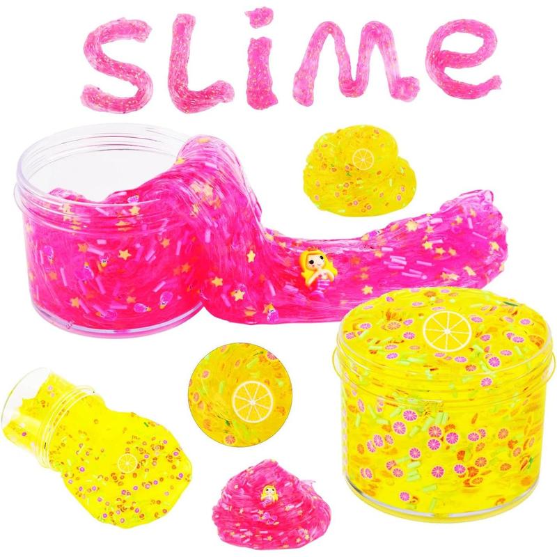 8 Pack,Funny Slime Crystal Clear Slime Kit,Boba Slime Party Favors for Girls Boys,Stress Relief Toys Super Soft and Non-Sticky, DIY Crunchy Slime Toy for Chirldren