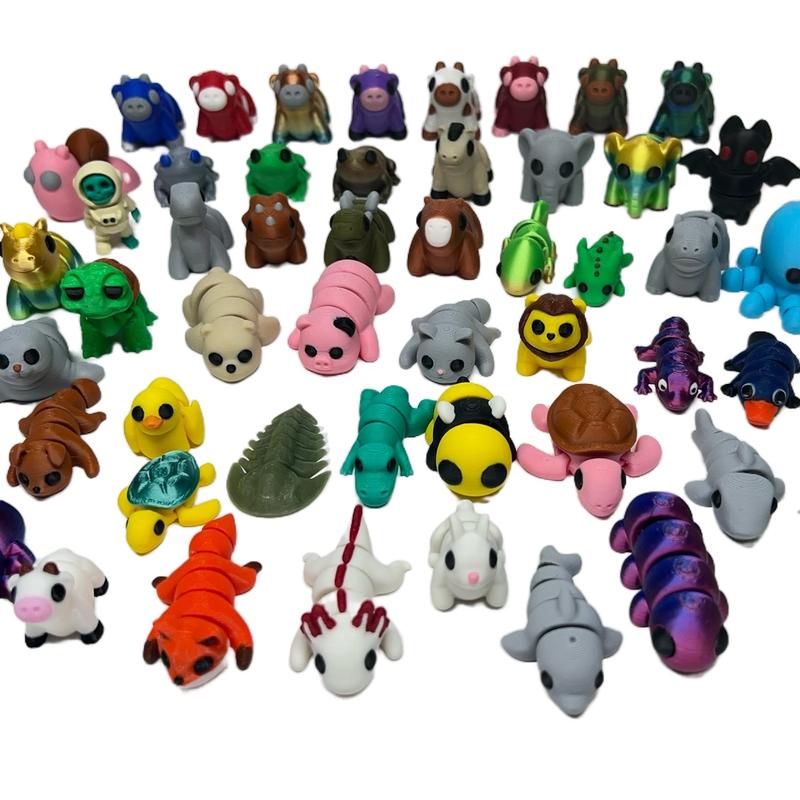 10 Pack of Pocket Pals - Mini 3d Printed Articulated Figurines