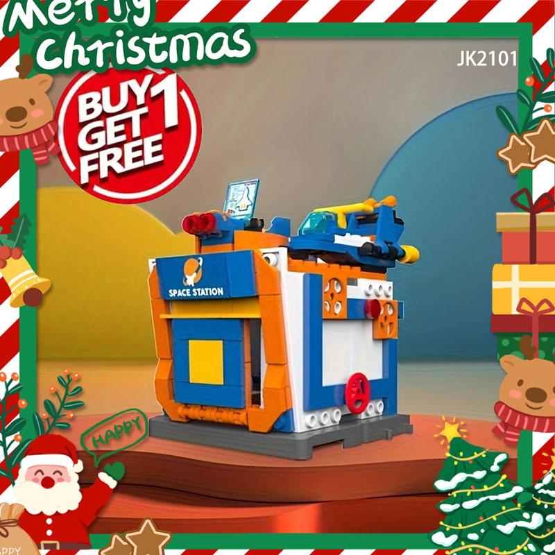 Buy one get one free random send a set of building blocks, 191PCS outdoor activities carriage building blocks flower square street view building blocks puzzle assembling toys for friends birthday gifts Halloween Christmas