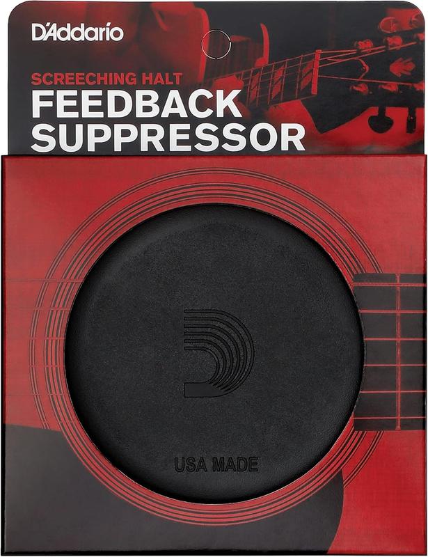 D'Addario Accessories Screeching Halt Acoustic Guitar Soundhole Cover - Acoustic Guitar Accessories - Eliminates Feedback,Black