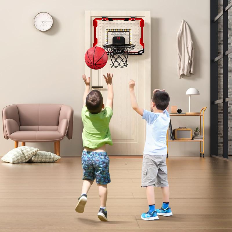 Indoor Basketball Hoop , Door Room Basketball Hoop with  Scoreboard, Mini Basketball Hoop with 4 Balls, Basketball Toys