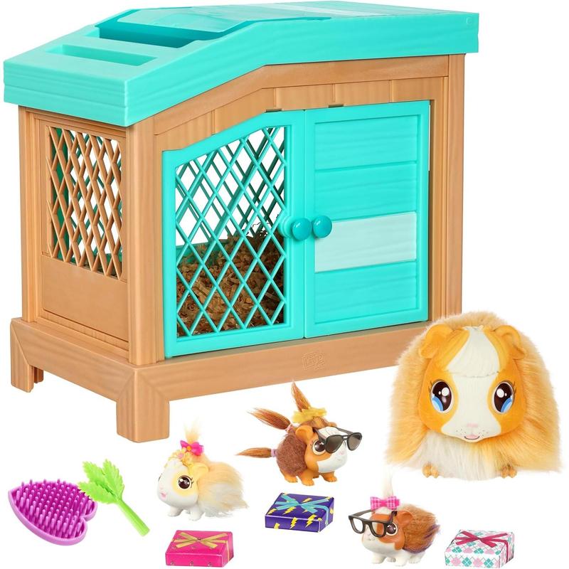 Little Live Pets - Mama Surprise | Soft, Interactive Mama Guinea Pig and her Hutch, and her 3 Surprise Babies. 20+ Sounds & Reactions. for Kids Ages 4+, Multicolor, 7.8 x 11.93 x 11.38 inches