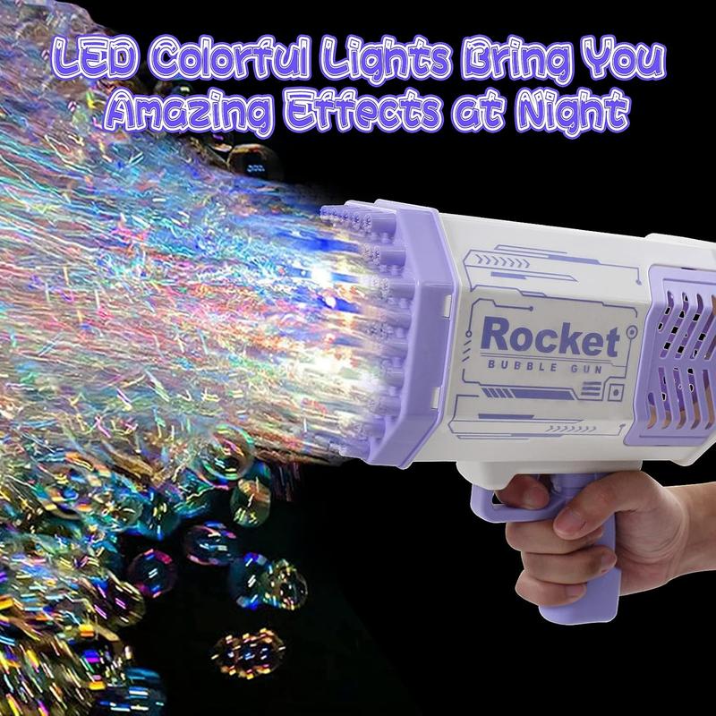 NEW!!!! [Promotional explosion christmas] Bubble Machine Gun with 69 Holes and Colorful Lights Bubble Maker Machine-Merry christmas sale off 51%