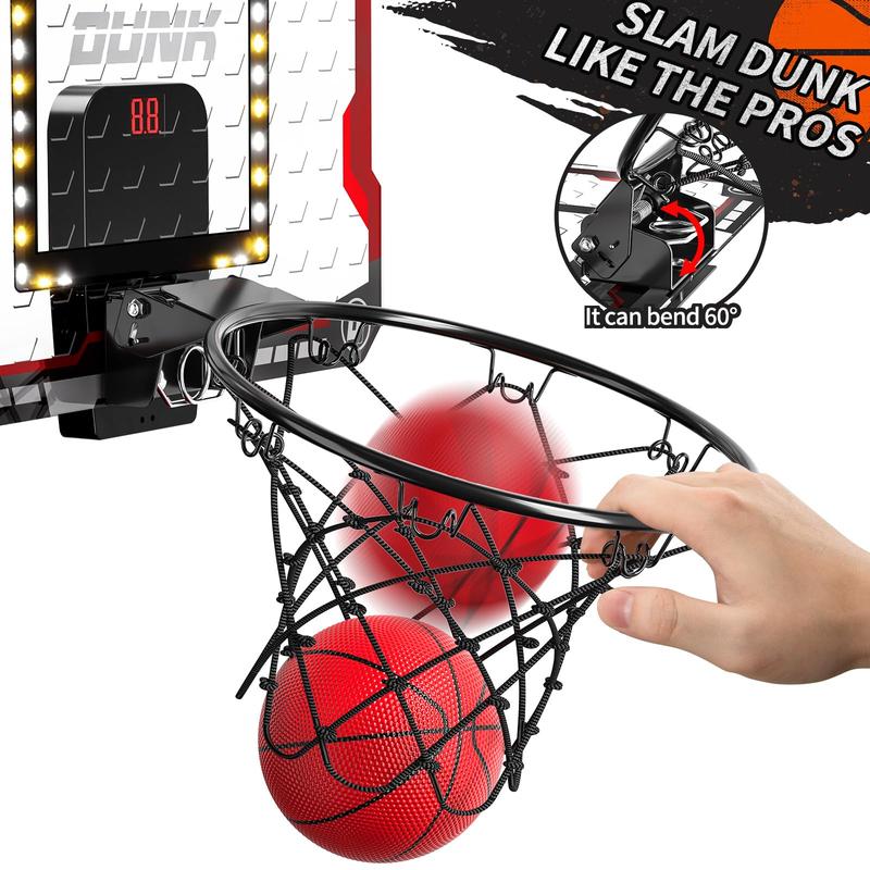 Indoor Basketball Hoop , Door Room Basketball Hoop with  Scoreboard, Mini Basketball Hoop with 4 Balls, Basketball Toys