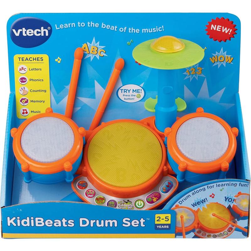 VTech KidiBeats Kids Drum Set, Orange