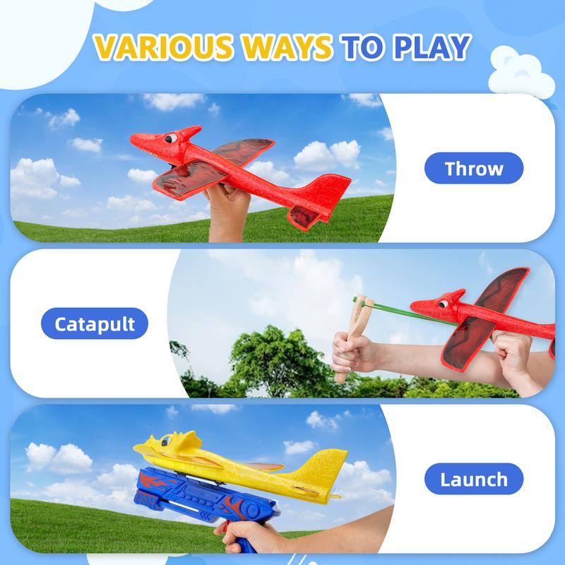 3 Pack Dino Airplane Launcher Toys