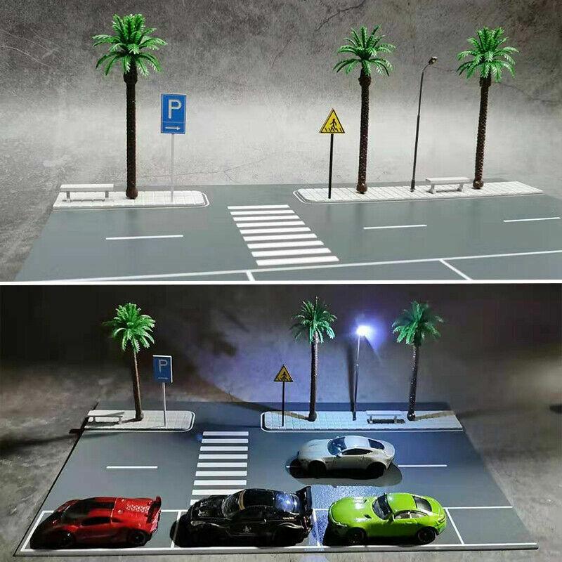 Diorama 1 64 Scale Car Garage Model Car Parking Lot Road Highway Scenery City Street View Roadway Scene Display Model Toy