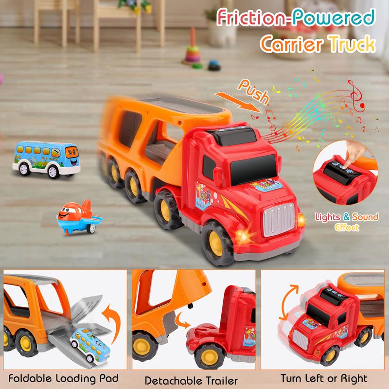 Christmas 2024 Gifts Toys for Kids Nicmore Carrier Truck Kids Toys Car: Toys for Boy 5 in 1 Transport Toys for Kids | Boy Girl Birthday Gifts