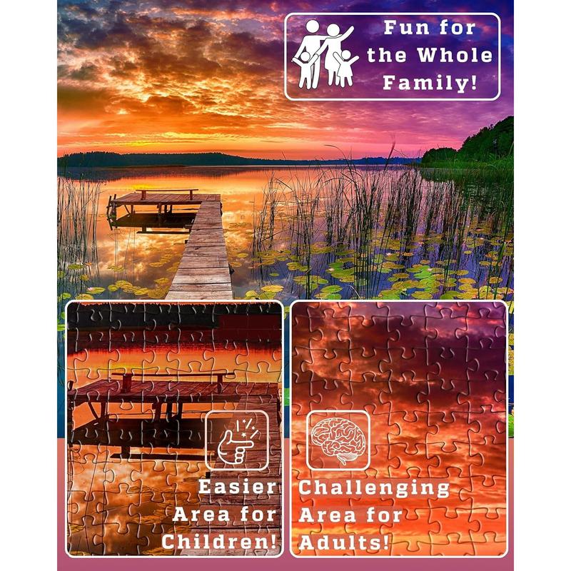 Puzzles for Adults 1000 Pieces - 20x30 in HD Quality Landscape 1000 Piece Puzzle for Adults & Families | Sturdy 2mm Adult Puzzle Pieces | 8 Jigsaw Puzzles Saver Sheets & Full-Sized 1:1 Poster Included