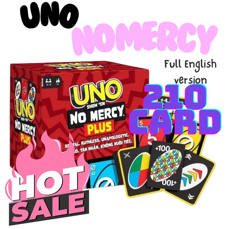 UNO NO MERCY ULTIMATE - +100 + Infinity | 210 Dynamic Cards, Exciting Expansion Cards & Innovative Gameplay | Ultimate Family Game Night Experience card games