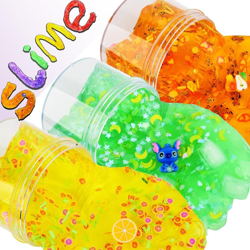 8 Pack,Funny Slime Crystal Clear Slime Kit,Boba Slime Party Favors for Girls Boys,Stress Relief Toys Super Soft and Non-Sticky, DIY Crunchy Slime Toy for Chirldren