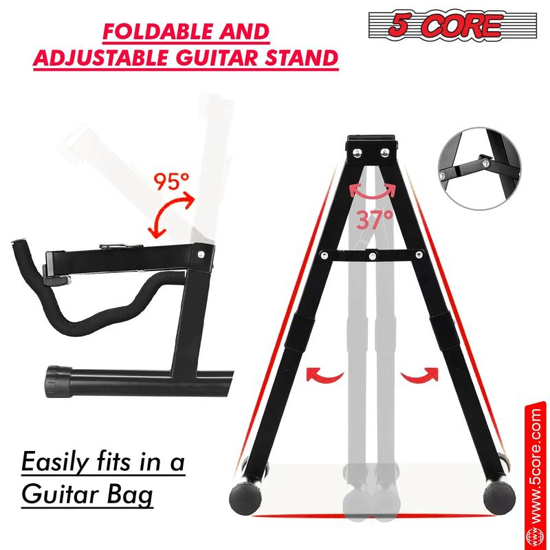 Guitar Stand Floor Adjustable Heavy Duty A Frame Universal Folding Acoustic Electric Bass Mandolin Banjo Violin Holder Stands For On Stage Studio