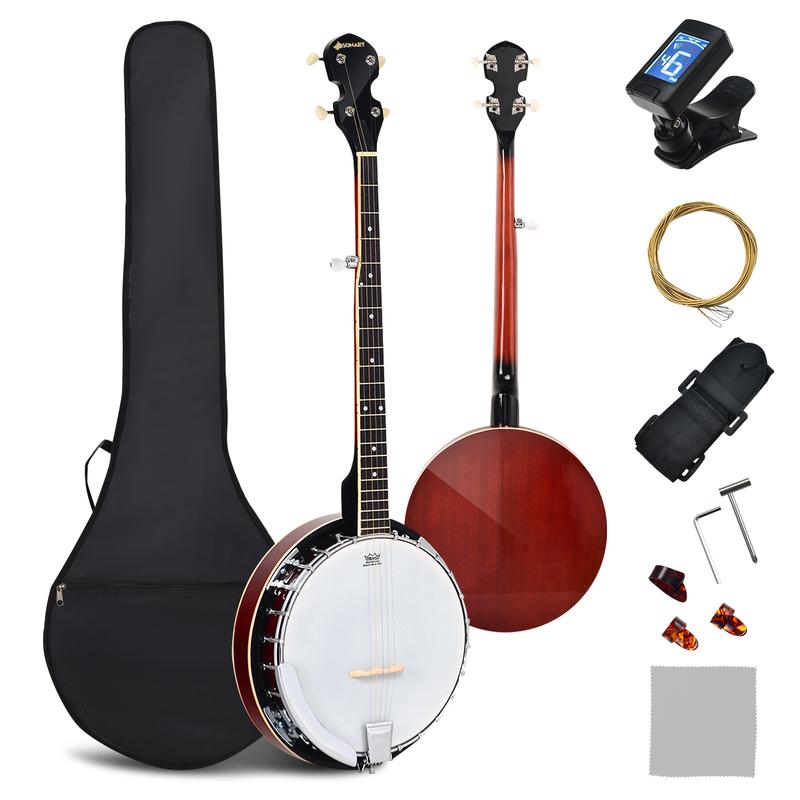 FestivalJoy-5-String Geared Tunable Banjo with case