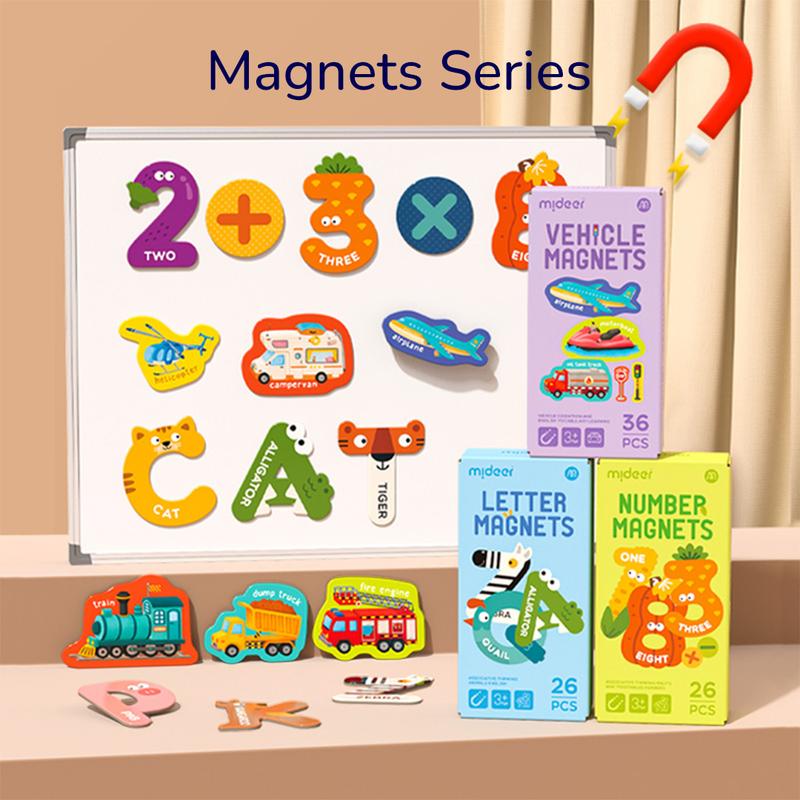 Mideer Magnets, Preschool Learning & Educational Toys for 3 Year Old, Jumbo Fridge Alphabet Magnets for Kids, ABC Magnets Refrigerator Magnets Toys for Toddlers