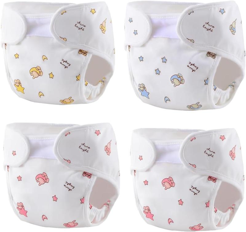 Reborn Baby Dolls Diapers Accessories 4-Piece Pack Fit for 17-24 inch Reborn Dolls Newborn Underwear Reusable Washable