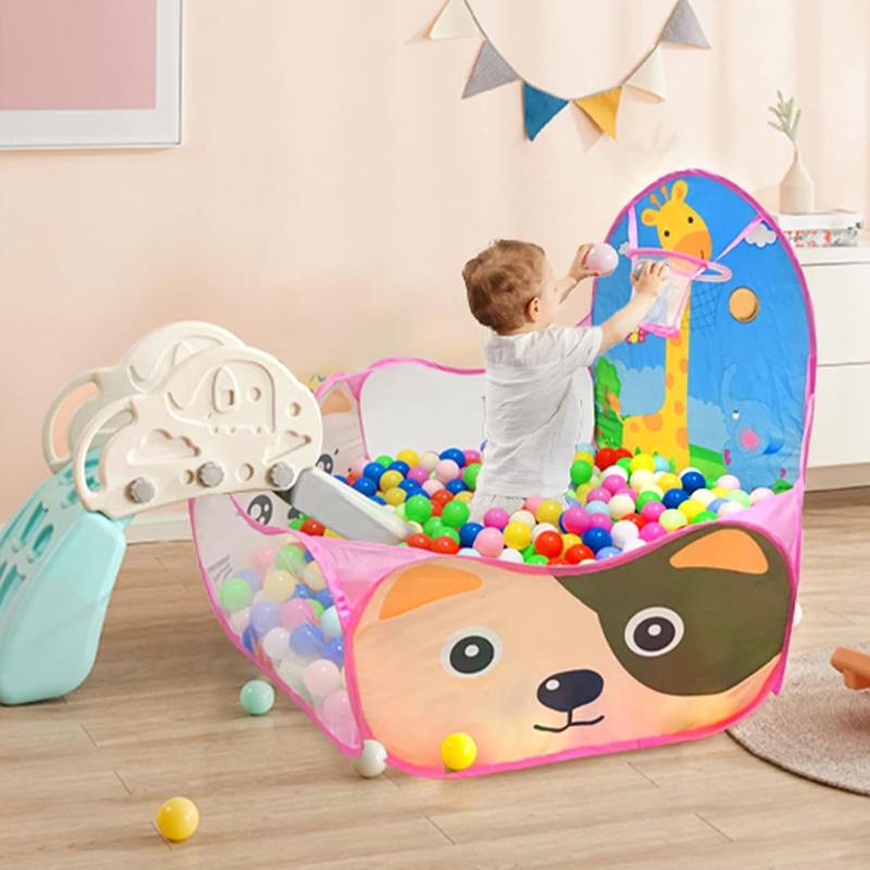 Christmas Kids Ball Pool Play Tent with Basketball Hoop, Portable 4ft 120cm Toy for Boys and Girls Balls Not Included