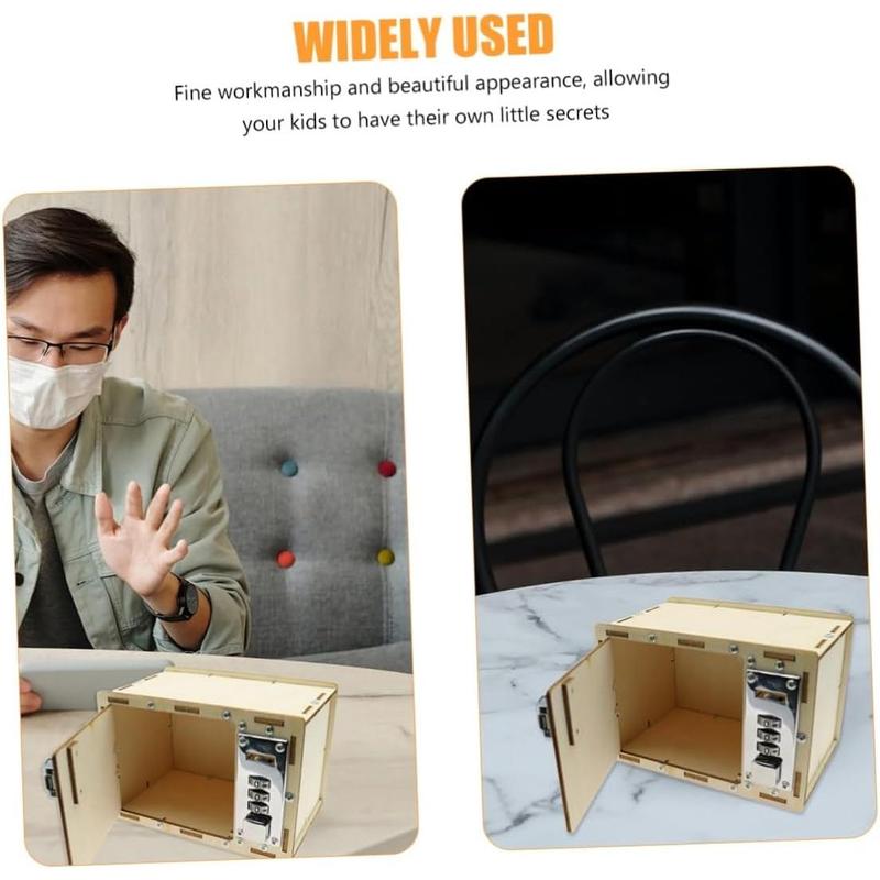 1 Set Box Mechanical Lockbox Wood Case Toy Lockbox Making Tool Lockbox DIY Making Material Wooden Password Case Toy ,Suitable Christmas Gifts