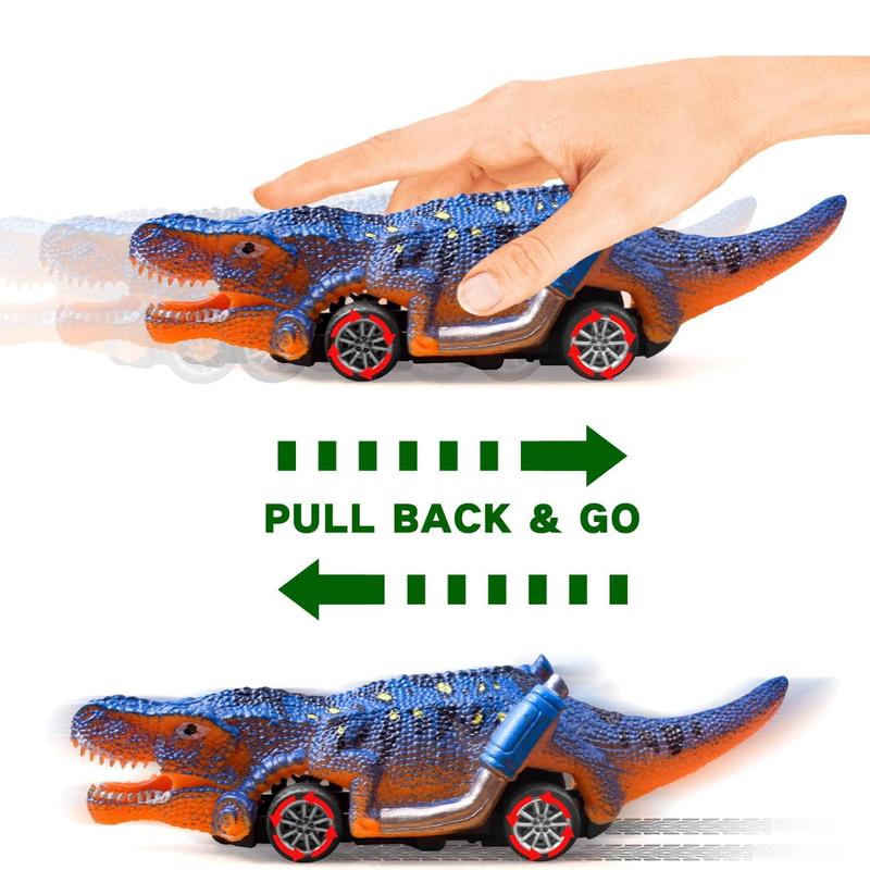 6PCS Dinosaur Toys for Kids, 5.1 In Pull Back Cars, Boys Toys for Birthday Christmas Gift