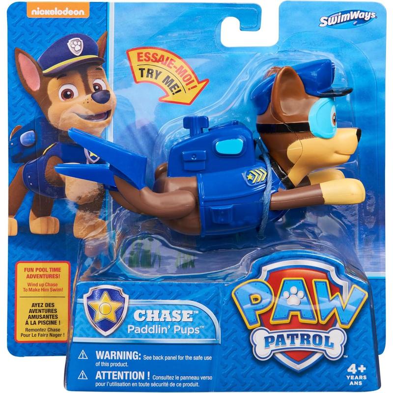 SwimWays Paw Patrol Paddlin' Pups Pool Toys & Outdoor Games, Bath Toys & Pool Party Supplies for Kids Aged 4 & Up, No Batteries Required, Chase