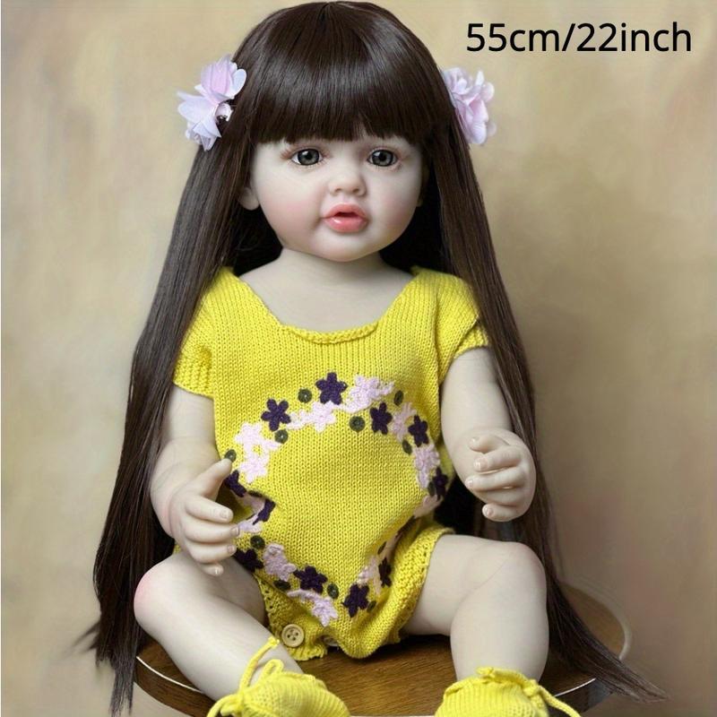 55cm 22in Lifelike Reborn Doll, Full Silicone Vinyl Body Princess Doll, Birthday Gift Halloween, Christmas Gift