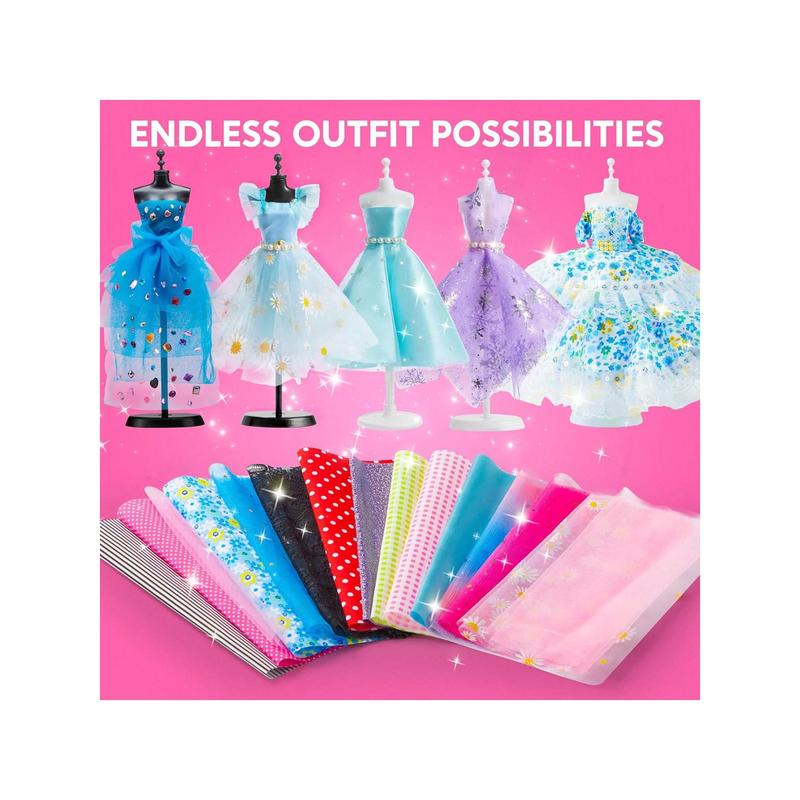 Kits 400+PCS Fashion Design Crafts For Kids Art And Crafts Toy DIY Sewing Crafts With 3 Mannequins For Girls Aged 8-12, Birthday Christmas Gifts