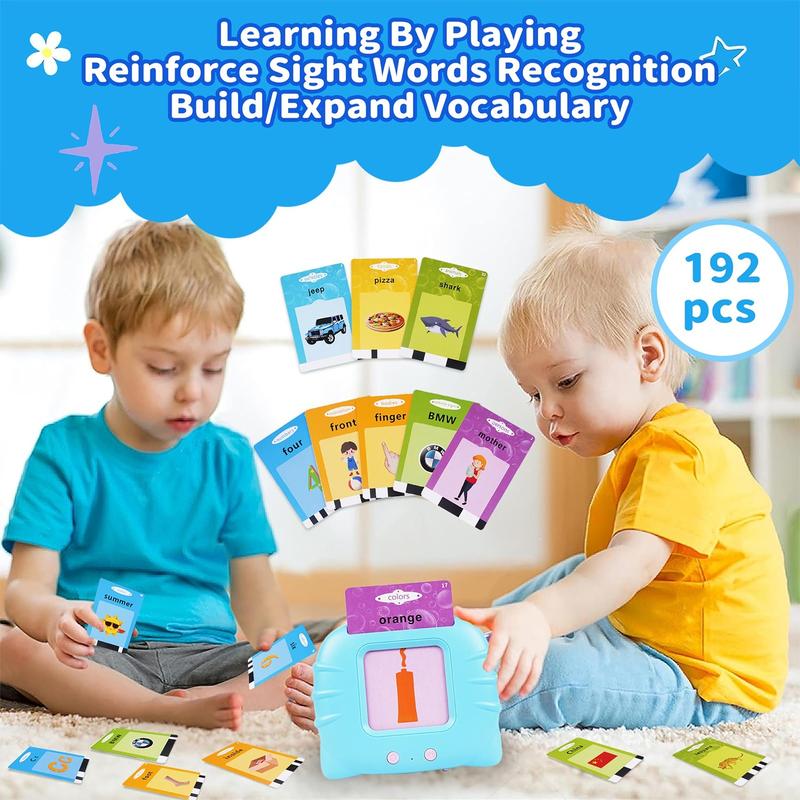 224 510(Spanish&English)  Words Alphabet Bilingual Talking Flash Cards for 3-8 YearsToddlers. Pocket Speech BuddyTherapy AutismToys,  EducationalLearing InteractiveToy for Boys GirlsKids Gifts Blue