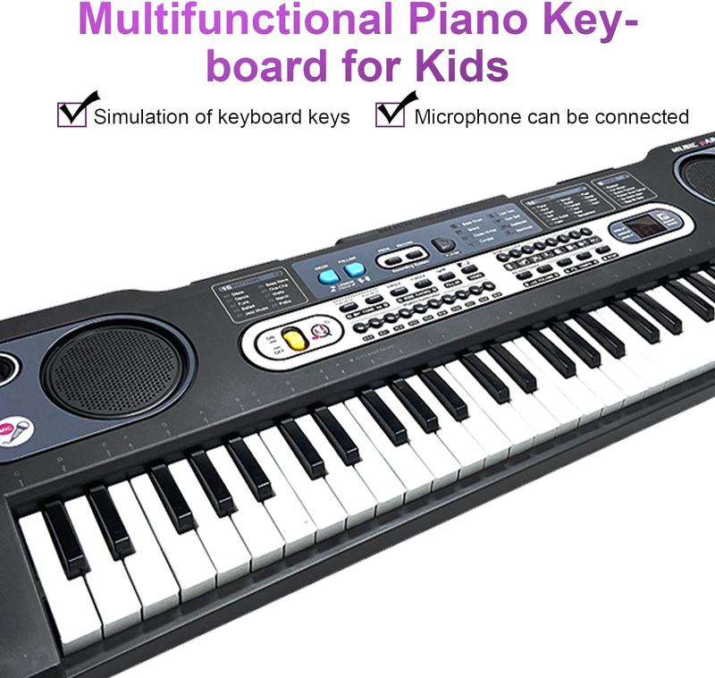 Multifunctional Kids' 61-Key Electronic Piano Keyboard, Music keyboard With Microphone, Record & Playback Function - Gift for Beginner